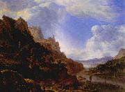 SAFTLEVEN, Cornelis Rhineland Fantasy View oil painting